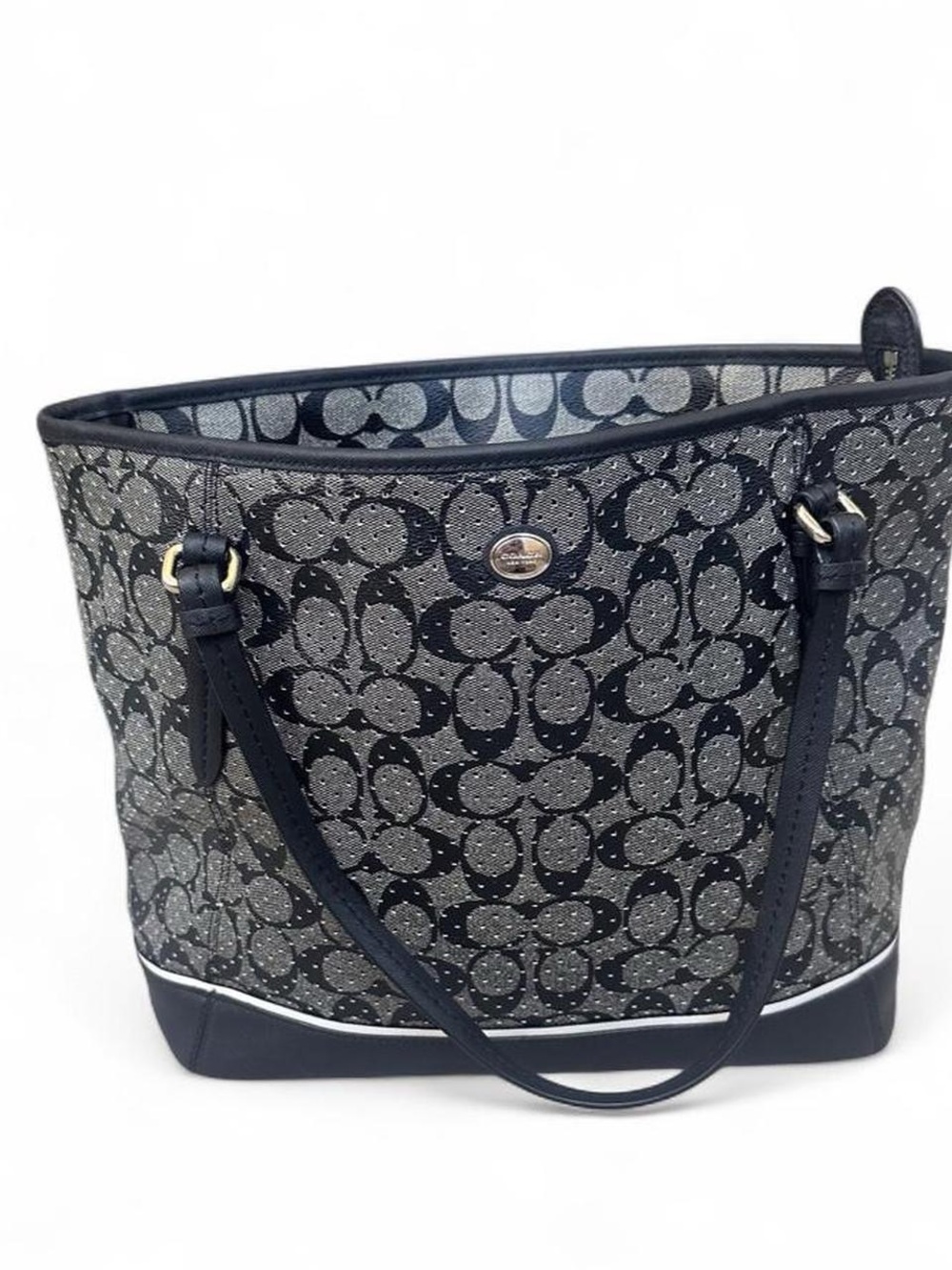 Coach Black and Gray Signature Canvas Tote